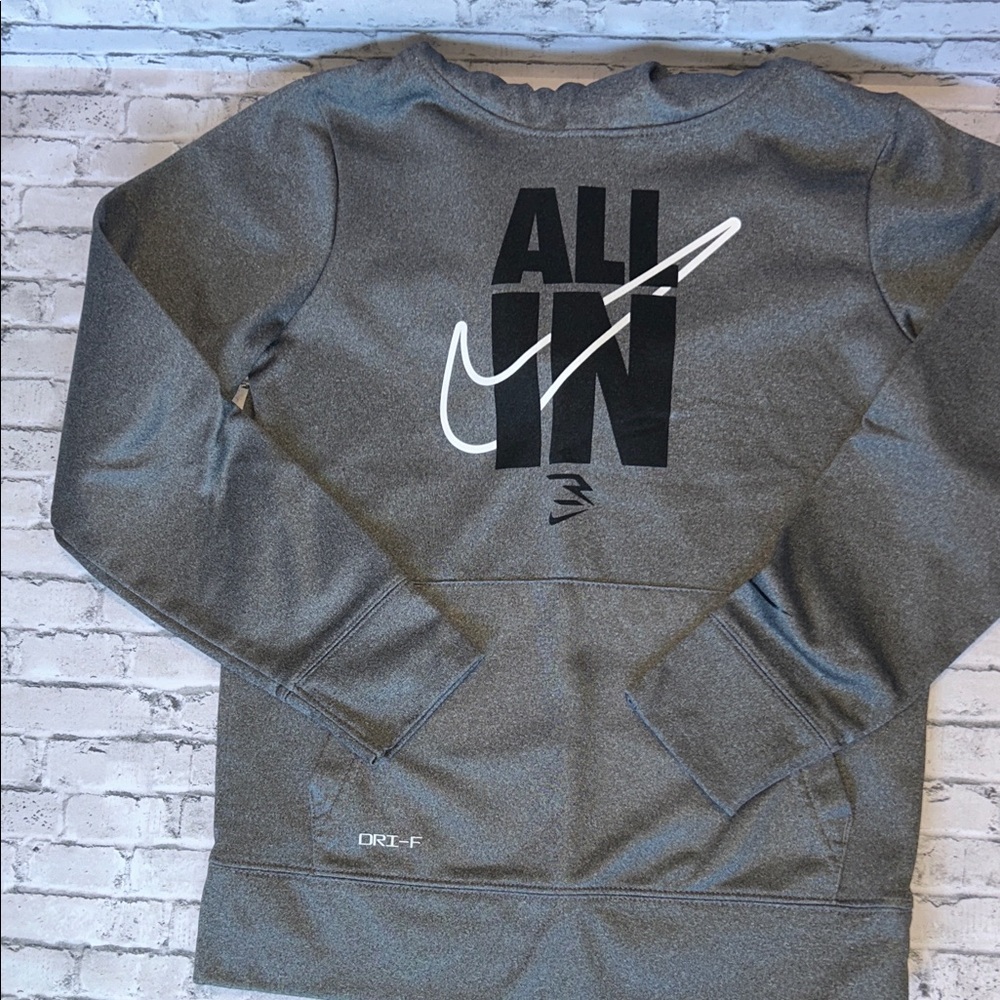 Nike Gray Boy’s ‘ALL IN' Hooded Sweatshirt